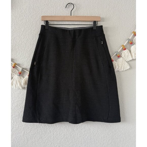 Ibex Izzi Wool Aline Mini Skirt Zip Pockets Thermal Outdoor Winter Warm Black S - Picture 1 of 9